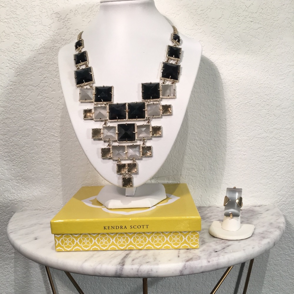 KENDRA SCOTT ‘Maddox’ Necklace, Blk Leopard *RARE